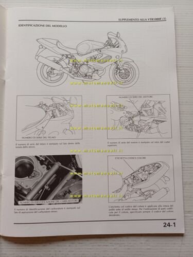 Honda VTR 1000 Firestorm VARIANTI 2000 manuale officina ITALIANO originale