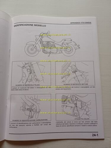 Honda VTX 1300 S VARIANTI 2005 manuale officina ITALIANO originale