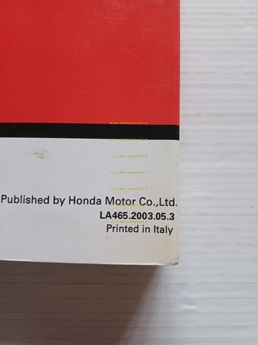 HONDA XL 1000 V VARADERO 2003 manuale officina originale italliano