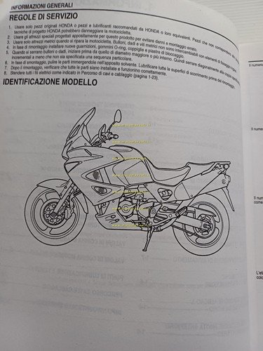 HONDA XL 1000 V VARADERO 2003 manuale officina originale italliano