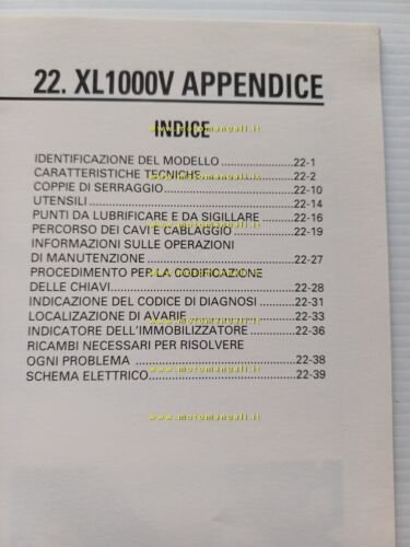 Honda XL 1000 V Varadero VARIANTI 2000-1 manuale officina ITALIANO …