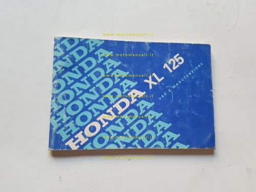 Honda XL 125 1982 manuale uso manutenzione libretto italiano originale
