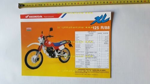 Honda XL 125 P 1988 depliant ITALIANO originale brochure