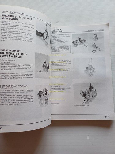 HONDA XL 125 R - XL 200 R 1984-85 manuale …