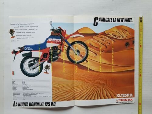 Honda XL 125 R 1985 depliant moto italiano originale brochure
