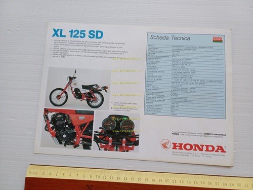 Honda XL 125 SD 6V 1985 depliant ITALIANO originale