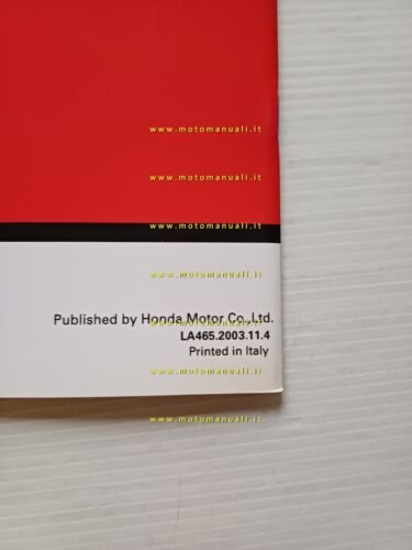 Honda XL 125 V VARIANTI 2003-4 manuale officina ITALIANO originale