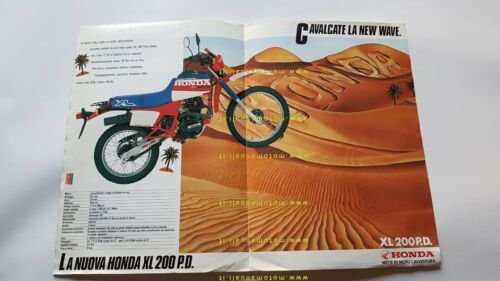 Honda XL 200 R 1985 depliant moto italiano originale brochure