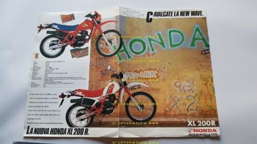 Honda XL 200 R 1985 depliant moto italiano originale brochure