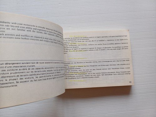 Honda XL 350 R 1984 manuale uso manutenzione inglese originale