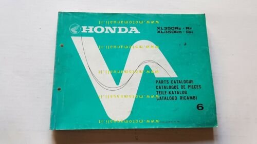 HONDA XL 350 R 1986 catalogo ricambi ORIGINALE Spare Parts …