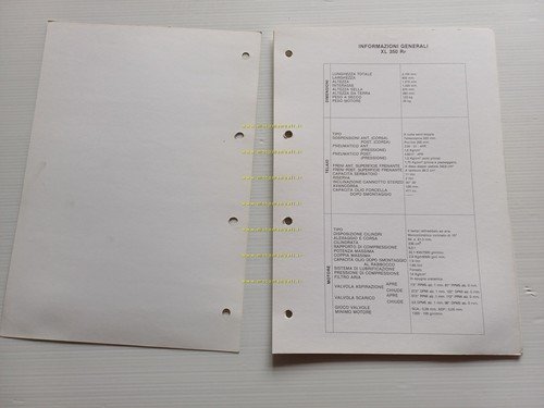 Honda XL 350 R scheda informazioni tecniche manuale officina italiano …