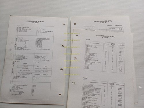 Honda XL 350 R scheda informazioni tecniche manuale officina italiano …