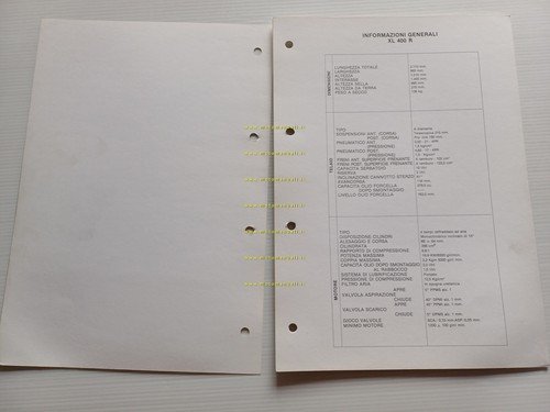 Honda XL 400 R scheda informazioni tecniche manuale officina italiano …