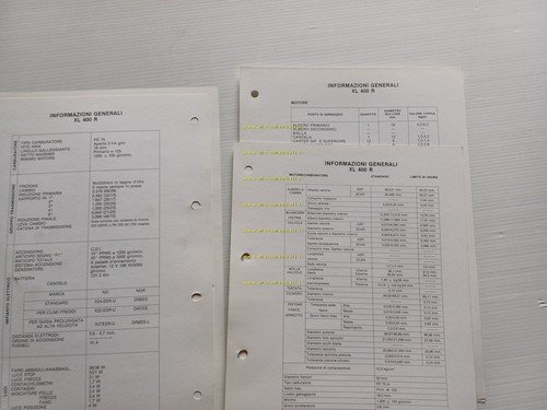 Honda XL 400 R scheda informazioni tecniche manuale officina italiano …