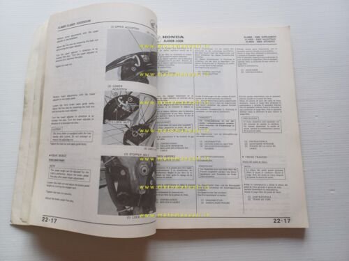 Honda XL 500 - 400 R 1982 aggiornamento SUPPLEMENTO manuale …