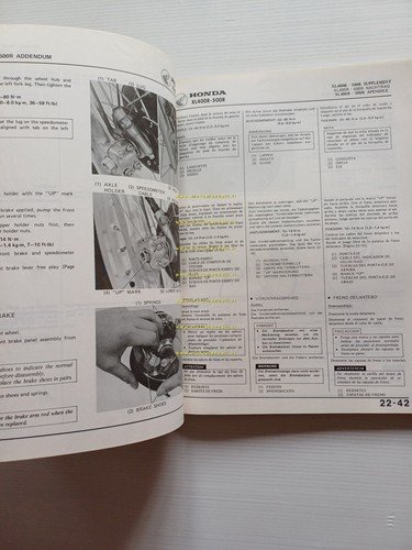 Honda XL 500 - 400 R 1982 aggiornamento SUPPLEMENTO manuale …