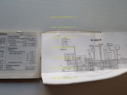 Honda XL 500 R 1982 manuale uso manutenzione ITALIANO originale