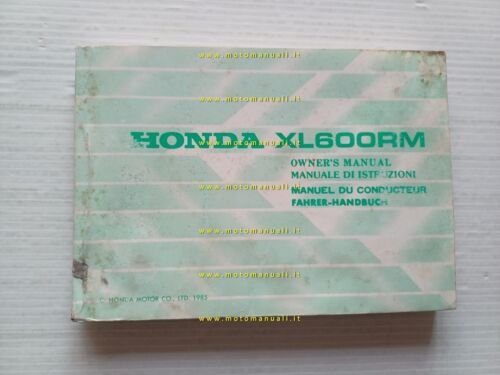 Honda XL 600 RM 1985 manuale uso manutenzione italiano originale