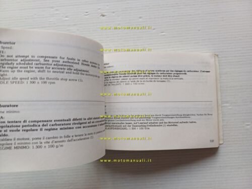 Honda XL 600 RM 1985 manuale uso manutenzione italiano originale