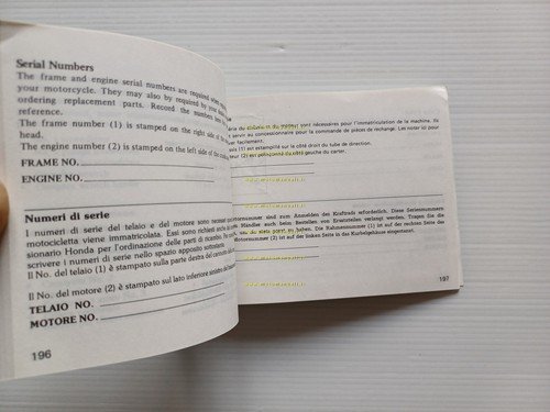 Honda XL 600 RM 1985 manuale uso manutenzione libretto istruzioni …