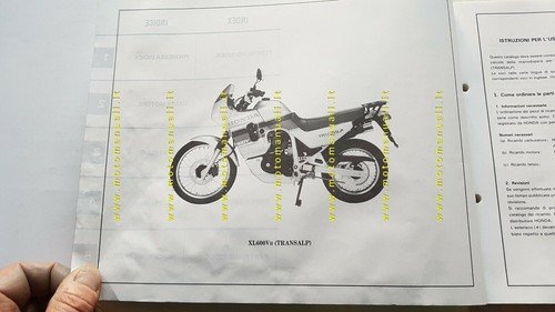 HONDA XL 600 V TRANSALP 1987 catalogo ricambi ORIGINALE Spare …