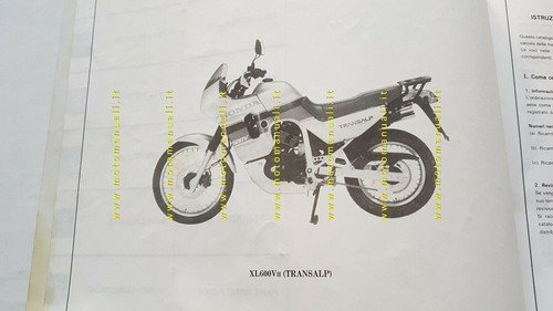 HONDA XL 600 V TRANSALP 1987 catalogo ricambi ORIGINALE Spare …