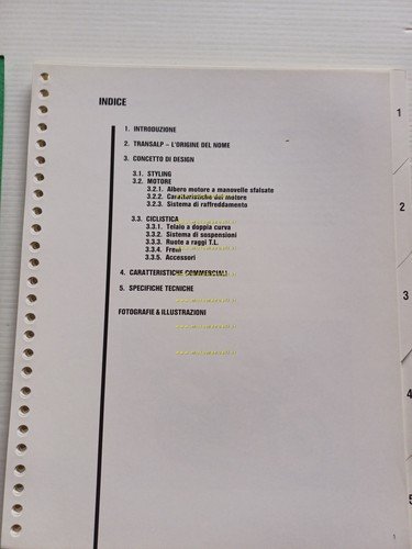Honda XL 600 V Transalp 1987 presentazione cartella stampa italiano …