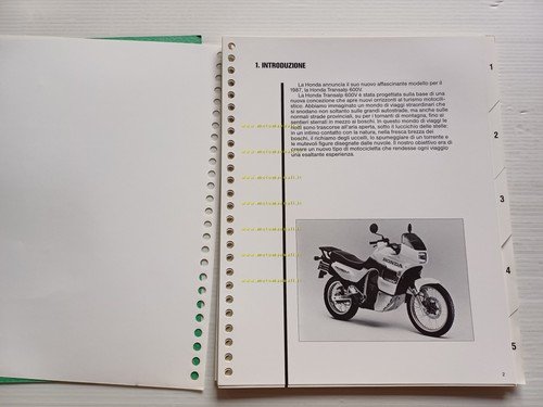 Honda XL 600 V Transalp 1987 presentazione cartella stampa italiano …