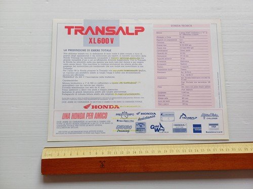 Honda XL 600 V Transalp 1989 depliant italiano originale