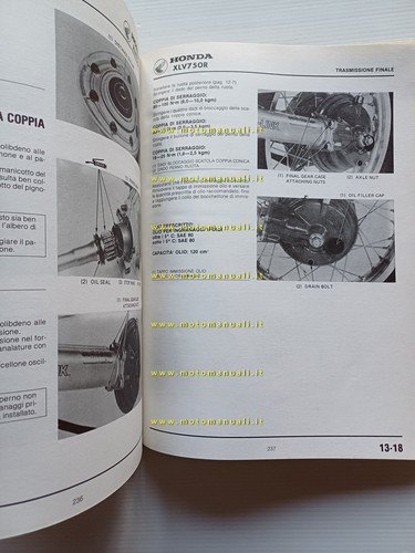 Honda XLV 750 R 1984 manuale officina italiano originale