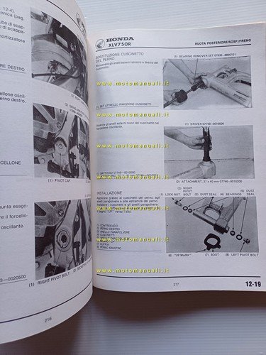 Honda XLV 750 R 1984 manuale officina italiano originale