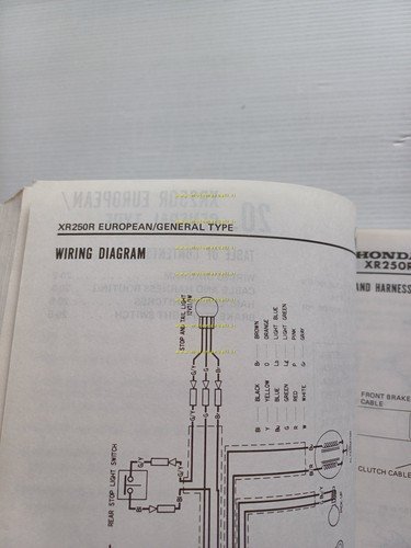 HONDA XR 250 R 1981-82 manuale officina INGLESE originale