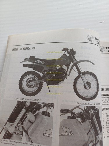 HONDA XR 250 R 1981-82 manuale officina INGLESE originale