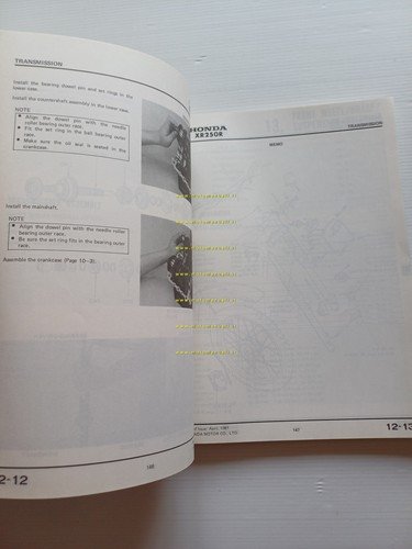 HONDA XR 250 R 1981-82 manuale officina INGLESE originale