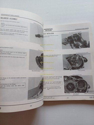 HONDA XR 250 R 1981-82 manuale officina INGLESE originale