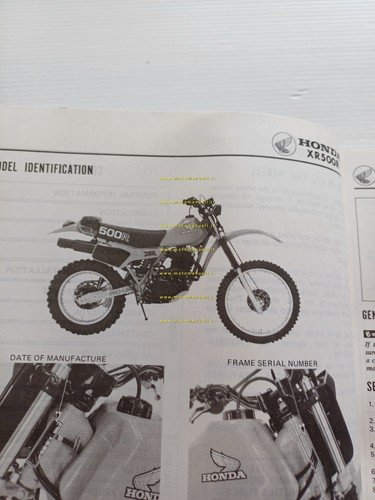 HONDA XR 500 R 1981-82 manuale officina INGLESE originale