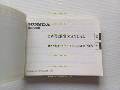 Honda XR 600 R 1989 manuale uso manutenzione libretto istruzioni …