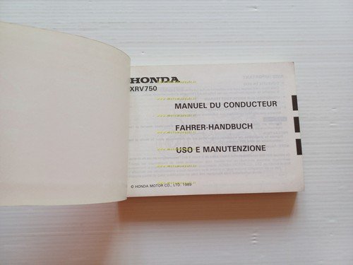 Honda XRV 750 Africa Twin 1990 manuale uso manutenzione ITALIANO …
