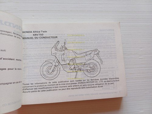 Honda XRV 750 Africa Twin 1990 manuale uso manutenzione ITALIANO …