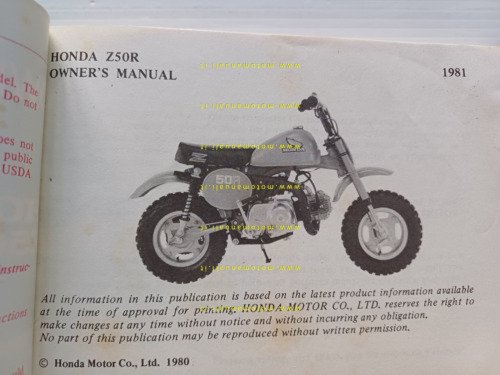 Honda Z 50 R 1981 manuale uso libretto istruzioni originale …