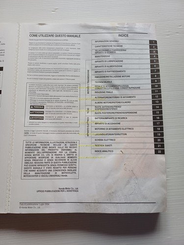 Honda Zoomer 50 (NPS 50) 2004 manuale officina riparazione italiano …