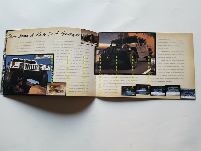 HUMMER fuoristrada depliant USA originale anni 90