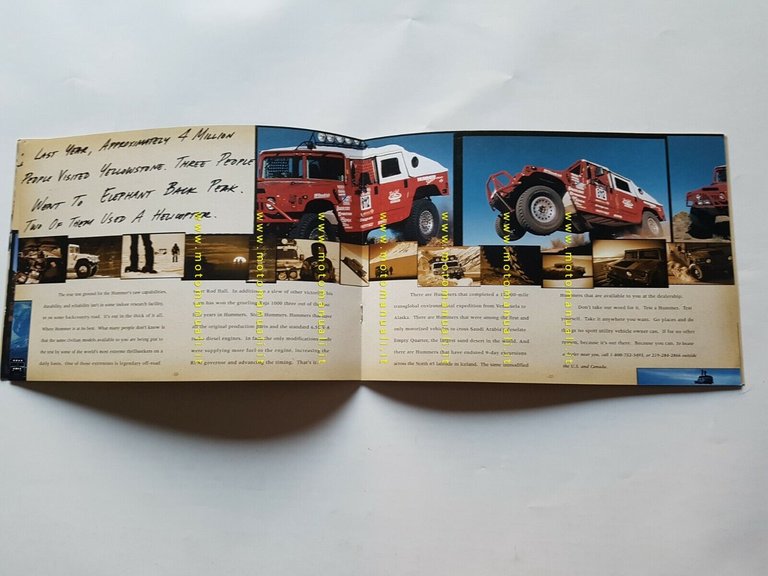 HUMMER fuoristrada depliant USA originale anni 90