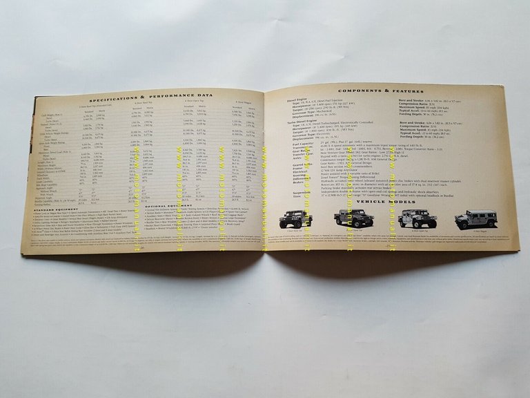 HUMMER fuoristrada depliant USA originale anni 90