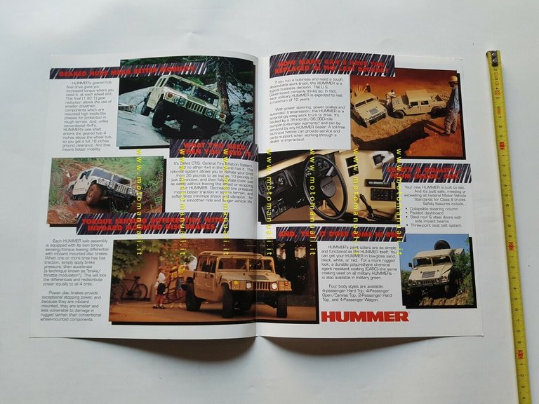 HUMMER fuoristrada modelli 1992 depliant USA originale