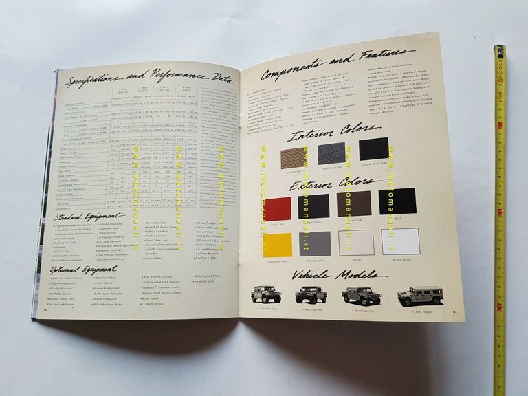 HUMMER fuoristrada modelli 1999 depliant USA originale