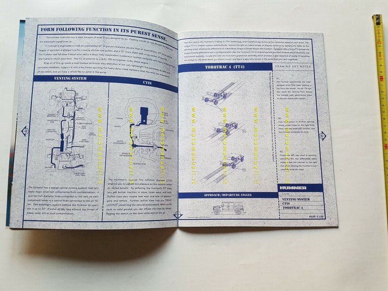 HUMMER fuoristrada modelli 1999 depliant USA originale