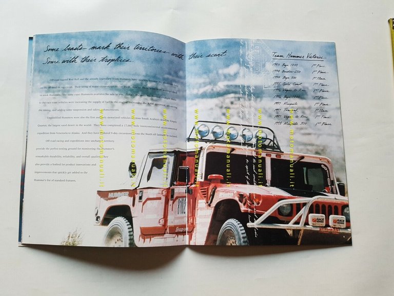HUMMER fuoristrada modelli 1999 depliant USA originale
