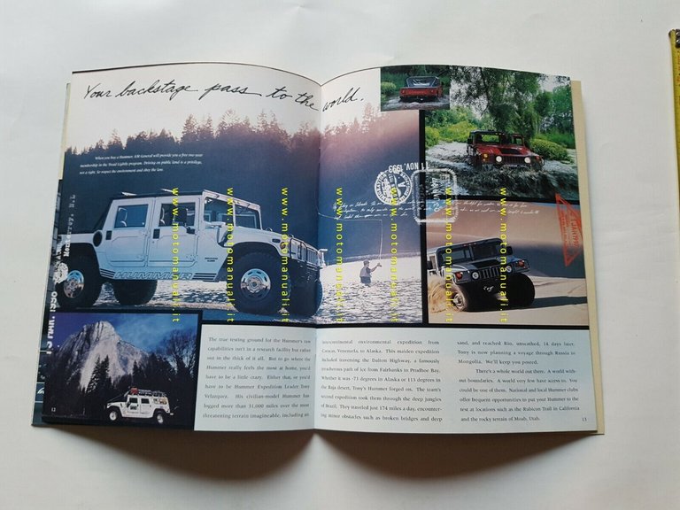 HUMMER fuoristrada modelli 1999 depliant USA originale